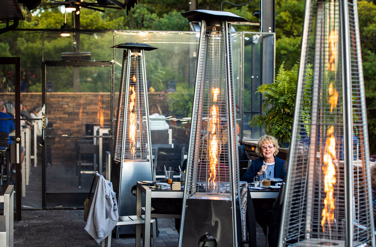 Tower Heaters on Patio